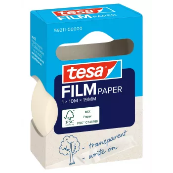 Tesa 59211 papīra līmlente 19 mm x 10 m, dabīgi balta, plēšama ar rokām, rakstāma, bez šķīdinātājiem 59211-00000-00