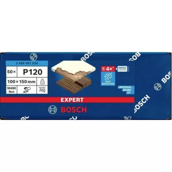 Bosch Accessories 2608901624 slīpēšanas siets daudzfunkcionālajam slīpmašīnai, graudainība 120, 150 x 100 mm, 50 gab.