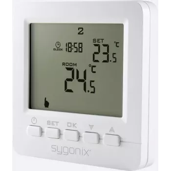 Sygonix Iebūvējams telpas termostats ar nedēļas programmu, 5 līdz 35 °C, balts (SY-4500818)