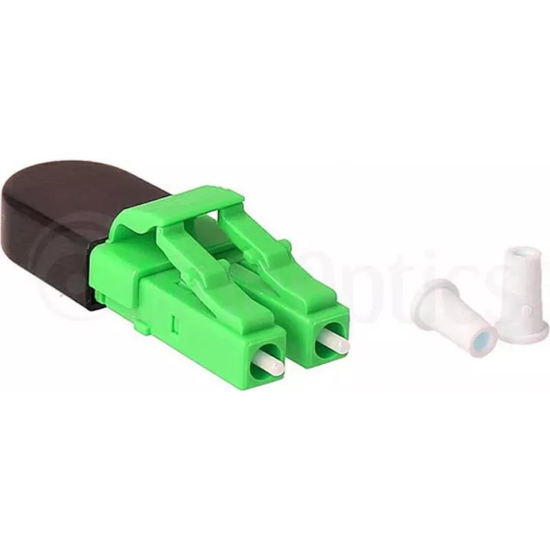 BLUELAN BlueOptics optiskās šķiedras cilpas adapteris OM5 50/125µm daudzmodu LC/UPC Duplex, laima zaļš, keramikas ferula, -40°C līdz +85°C (BOLBLCOM5)