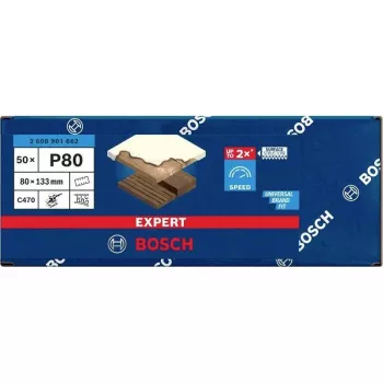Bosch 2608901662 slīpēšanas loksnes ekscentrmašīnām, 80 graudainība, 133 x 80 mm, 50 gab.