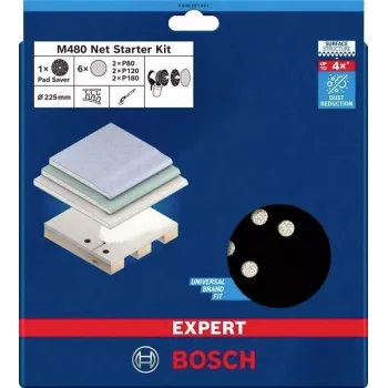 Bosch Expert M480 225 mm slīpēšanas tīklu komplekts ģipškartona slīpmašīnām, graudainība P80/P120/P180, 3 gab. 2608901667