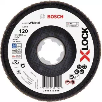 Bosch Accessories 2608619806 Expert for Inox X-LOCK slīpēšanas disks 125 mm, graudainība 60, 1 gabals
