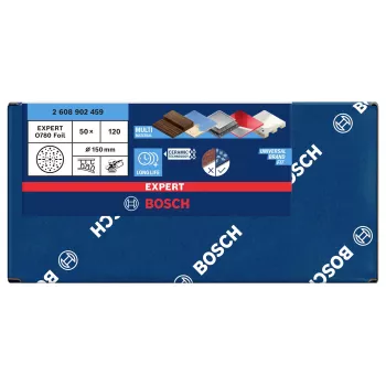 Bosch Expert M480 slīpēšanas disks 150 mm P120 8+8+1 caurumi, Hook and Loop 2608902459
