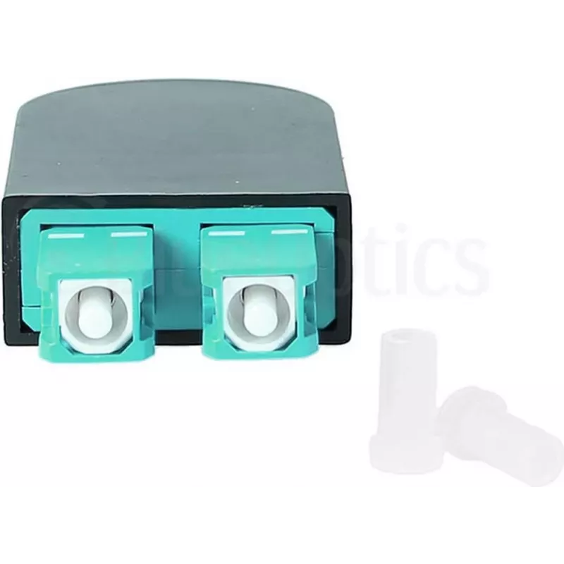 BLUELAN BlueOptics Šķiedras optikas cilpas adapteris OM3 50/125µm Multimode SC/UPC Duplex, Aqua/Turquoise, keramikas ferula, -40°C līdz +85°C (BOLBSCOM3)