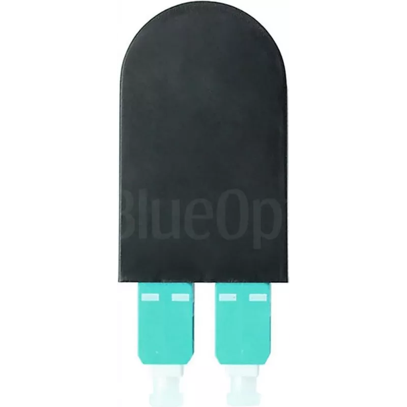 BLUELAN BlueOptics Šķiedras optikas cilpas adapteris OM3 50/125µm Multimode SC/UPC Duplex, Aqua/Turquoise, keramikas ferula, -40°C līdz +85°C (BOLBSCOM3)