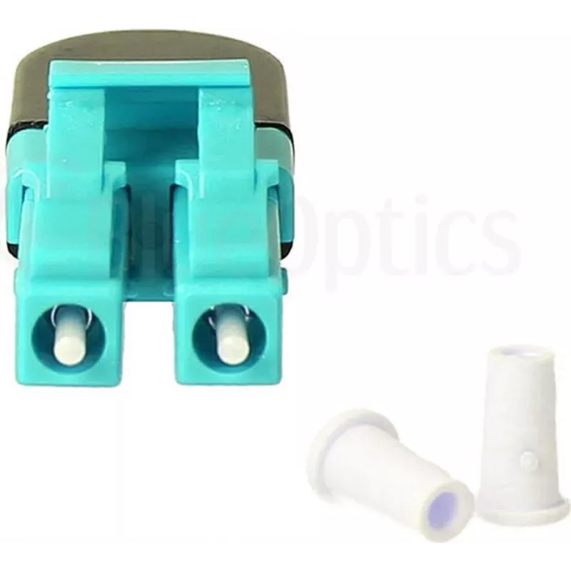 BLUELAN BlueOptics OM3 LC/UPC Dupleksais Daudzmodu Šķiedras Loopback Adapteris, Aqua, Keramiskais Ferula, -40°C līdz +85°C BOLBLCOM3