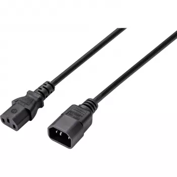 Sygonix SY-5044234 aukstās ierīces pagarinātāja kabelis, C14 uz C13, 3,5 m, melns