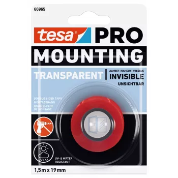 tesa Mounting PRO Transparent 66965-00000-00 montāžas lente 1,5 m x 19 mm
