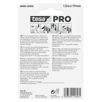 tesa Mounting PRO Transparent 66965-00000-00 montāžas lente 1,5 m x 19 mm