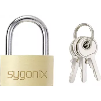 Sygonix SY-5045288 misiņa piekaramā atslēga 29,8 mm ar atšķirīgām atslēgām zelta-dzeltena