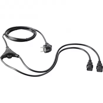 SYGONIX SY-5178378 IEC C14 uz 2x IEC C13 barošanas sadalītāja Y-kabelis, 2m, melns