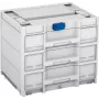TANOS Systainer³ Sortainer/3 M 337 modulārais detaļu organizators ar 3 atvilktnēm, ABS plastmasa, gaiši pelēks/antracīts, 396 x 330 x 296 mm 83000874
