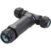 Sygonix SY-5516050 laika apstākļiem izturīgs kabeļu savienotājs ar skrūvju spailēm, IP68, 3 polu, melns
