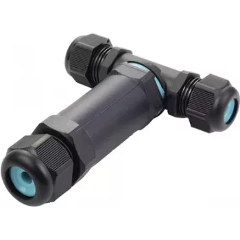 Sygonix SY-5516050 laika apstākļiem izturīgs kabeļu savienotājs ar skrūvju spailēm, IP68, 3 polu, melns