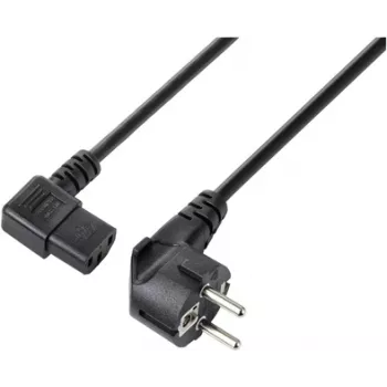Sygonix SY-5243882 IEC C13 barošanas kabelis, CEE 7/7 leņķa Schuko uz IEC C13 ligzdu, 3 m, melns