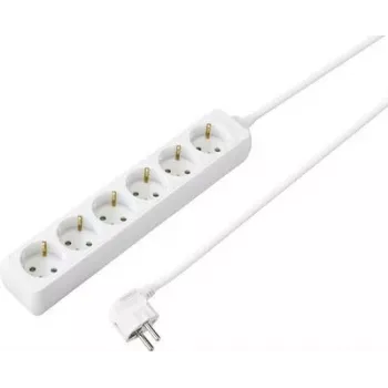 SYGONIX SY-4890994 pagarinātājs ar 3 Schuko kontaktligzdām, balts, 1.5m kabelis, bez slēdža