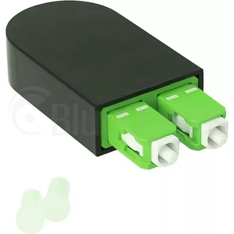 BLUELAN BlueOptics optiskās šķiedras cilpas adapteris OM5 50/125µm daudzmodu SC/UPC duplekss laima zaļš keramikas ferula -40°C līdz +85°C (BOLBSCOM5)
