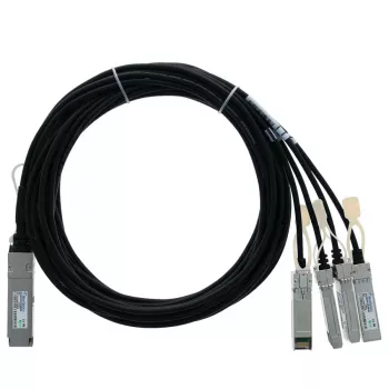 BlueLAN 40G-QSFP-4SFP-PC-0201-BL saderīgs Brocade pasīvs 40GBASE-CR4 QSFP uz 4x10GBASE-CR SFP+ tiešās pievienošanas sadalošais kabelis, 2m, 30 AWG