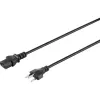 Sygonix SY-5042720 IEC C13 barošanas kabelis, CEE 7/7 leņķiskais Schuko spraudnis uz IEC C13 ligzdu, 2 m, melns