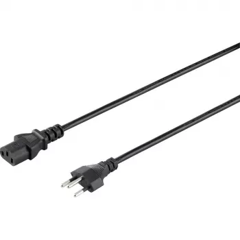 Sygonix SY-5042720 IEC C13 barošanas kabelis, CEE 7/7 leņķiskais Schuko spraudnis uz IEC C13 ligzdu, 2 m, melns