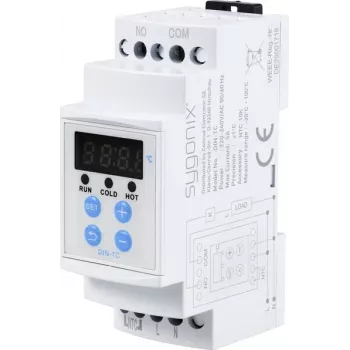 Sygonix SY-5984674 DIN sliedes temperatūras slēdzis -20 līdz +100 °C apkurei un dzesēšanai