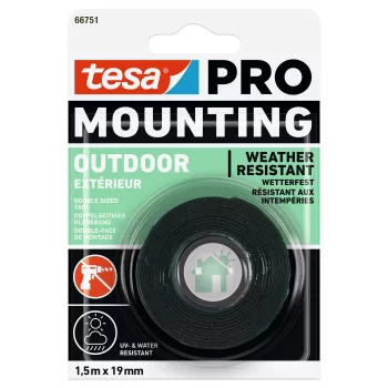 tesa Mounting PRO Outdoor 66751-00000-00 caurspīdīga montāžas lente 1,5 m x 19 mm