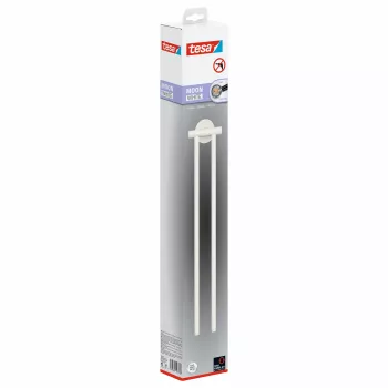 tesa MOON WHITE dubultā dvieļu sliede, pašlīmējoša, 2 dvieļu stieņi, metāls, matēti balta 40572-00000-00