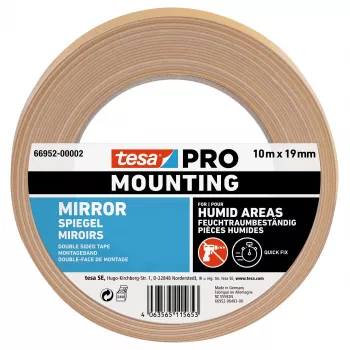 tesa Mounting PRO spoguļu montāžas lente, balta, 10 m x 19 mm, 66952-00002-00