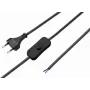 Sygonix SY-5044224 IEC C13 barošanas kabelis ar ieslēgšanas/izslēgšanas slēdzi, 1,5 m, melns