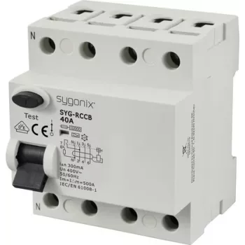 Sygonix SY-6438022 RCCB 4 polu 40 A 300 mA A tipa 400 V 10 kA