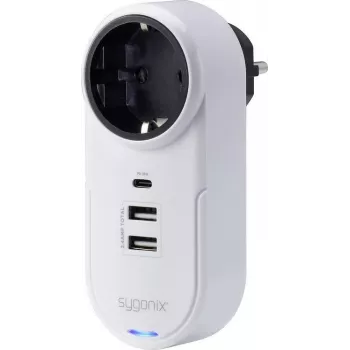 Sygonix SY-4512996 starpniekadapteris ar USB, balts