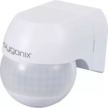 Sygonix SY-6733024 sienas virsmas PIR kustības detektors 360° 180° relejs balts