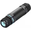 Sygonix SY-5498972 ūdensdrošs kabeļu savienotājs ar skrūvju spailēm, IP68, 3 polu, 32 mm x 118 mm, melns