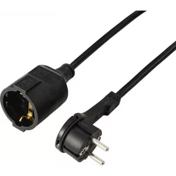 Sygonix SY-7165294 pagarinātāja kabelis 16 A, melns, 3,00 m, H05VV-F 3G 1,5 mm²
