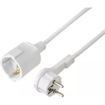 Sygonix SY-7165300 Pagarinātāja kabelis 16 A Balts 5 m H05VV-F 3G 1,5 mm²