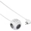 Sygonix SY-5827192 3 ligzdu strāvas kubs ar 1,4 m kabeli, balts/pelēks, 16 A, 3680 W