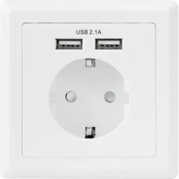 Sygonix SY-5045294 Iebūvējama kontaktligzda ar paaugstinātu aizsardzību pret pieskārienu un USB uzlādes izvadi IP20