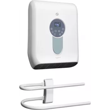 Sygonix SY-5050590 Vannas istabas ventilatora sildītājs, balts, 2000W, ar LED displeju, skārienjutīgu un tālvadības vadību, IP22 aizsardzība pret šļakatām