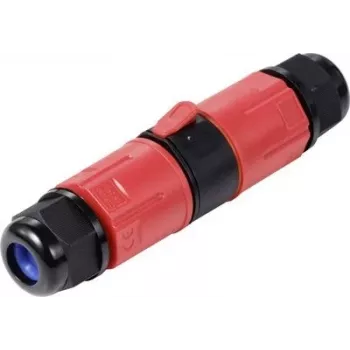 Sygonix SY-6748350 ūdensdrošs 3 polu kabeļu savienotājs ar spraudņa spailēm, IP68, 450 V, 24 A, melns