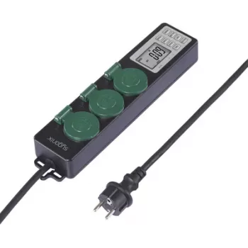 Sygonix SY-6786454 dārza kontaktligzda ar mehānisko taimeri, 3 ligzdas, IP44, 3680 W, melna/zaļa
