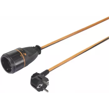 Sygonix SY-5597568 Pagarinātāja kabelis 16 A melns, oranžs 5 m ar fiksāciju