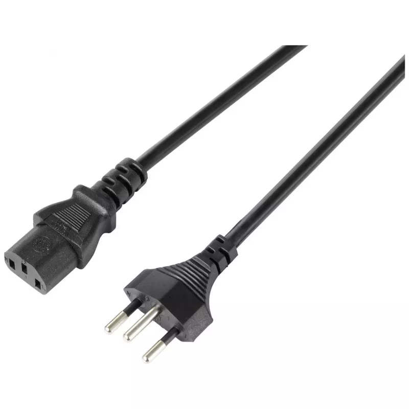 Sygonix SY-5243896 Aukstās ierīces strāvas kabelis CEE 7/7 uz IEC C13 leņķiskais 5 m melns