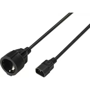Sygonix SY-7154200 barošanas pagarinātāja kabelis IEC C14 uz C13 0,30 m melns