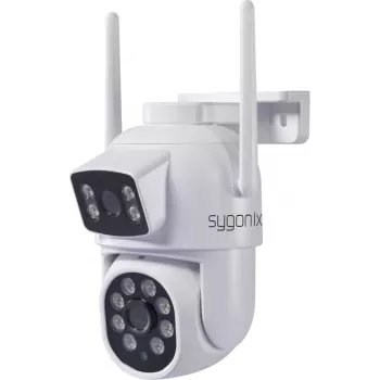 Sygonix SY-6271366 Full HD PTZ āra Wi-Fi IP kamera, 355° panoramēšana, 90° sasvēršana, IP65, divvirzienu audio, MicroSD līdz 128GB, nakts redzamība