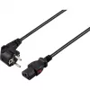 Sygonix SY-6733072 fiksējams IEC C13 barošanas kabelis, CEE 7/7 uz IEC C13, 2 m, melns