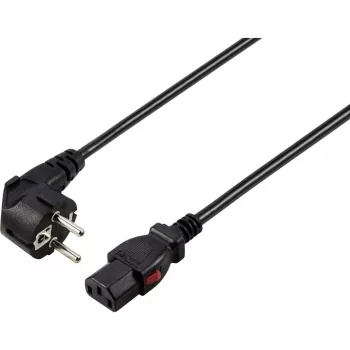 Sygonix SY-6733072 fiksējams IEC C13 barošanas kabelis, CEE 7/7 uz IEC C13, 2 m, melns