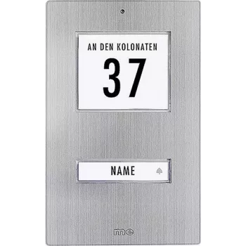 M-E MODERN-ELECTRONICS KT 1-EG durvju zvana poga, nerūsējošais tērauds, 1 poga, IP44, balta LED