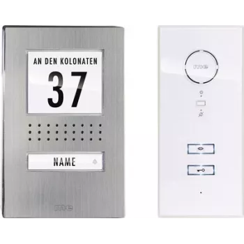 M-E MODERN-ELECTRONICS ADV 111 WW Audio Vistadoor vadu interkoma komplekts vienai mājsaimniecībai, nerūsējošais tērauds, balts (41137)
