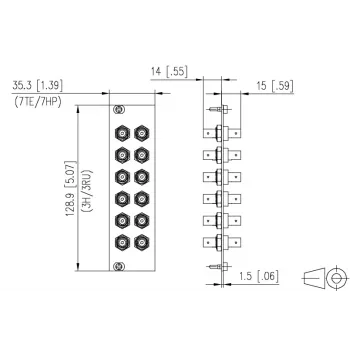 METZ BTR 15024A0112-E OpDAT REGpro 12xST SM/MM keramikas pelēks priekšējais panelis 3U/7HP